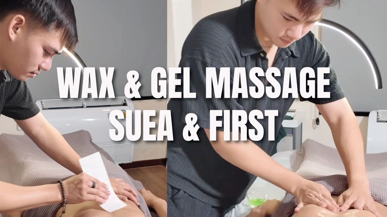 Male Hair Waxing in Bangkok by Therapist SUEA + Aloe Vera Soothing Massage